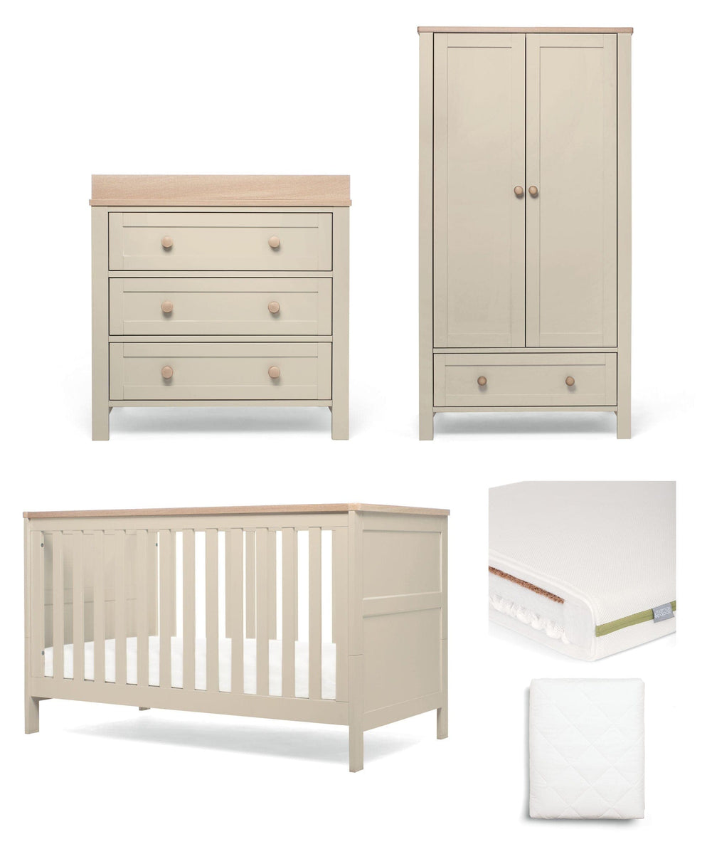 Mama Rang Wedmore 3 Piece Cotbed Range With Premium Dual Core Mattress - Cashmer ...