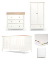 Mamas & Papas Cotbed Bundles Wedmore 3 Piece Cotbed Range with Premium Dual Core Mattress - White/Oak