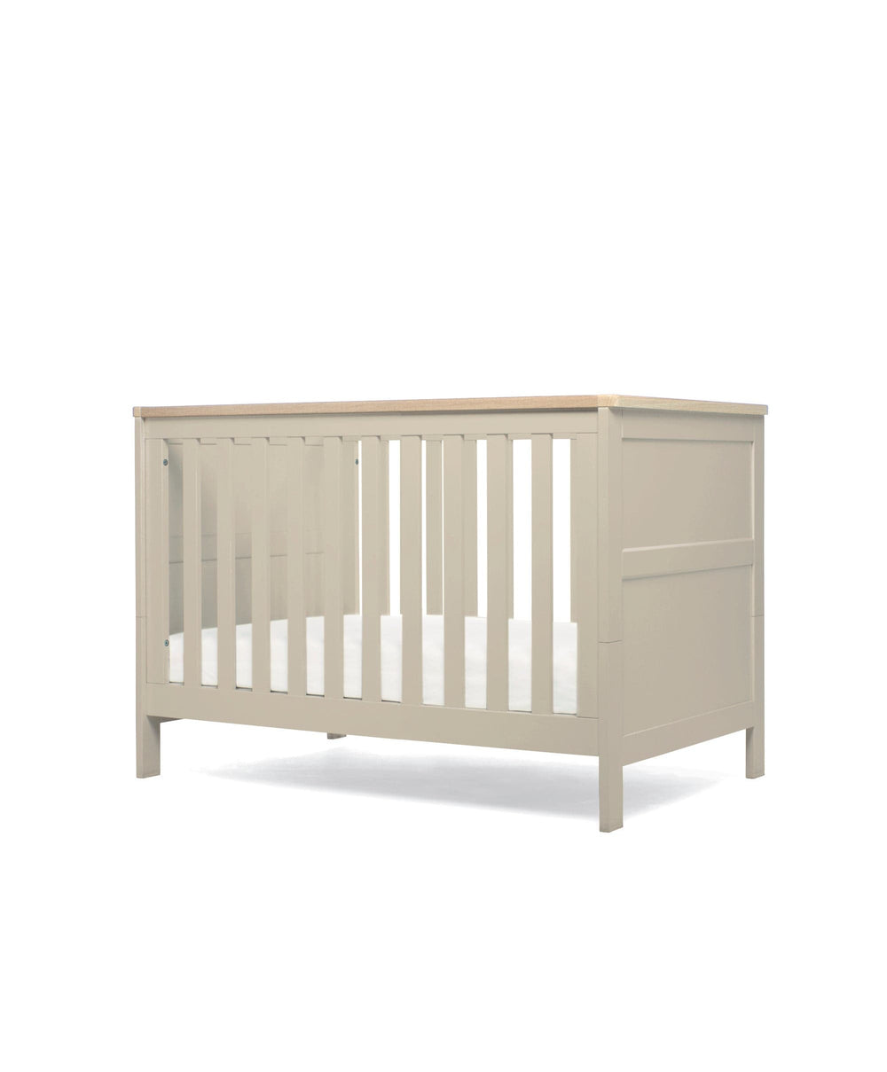 Mamas &amp; Papas Cotbed Bundles Wedmore 3 Piece Small Cotbed Range With Premium Dual Core Mattress  - Cashmere/Oak