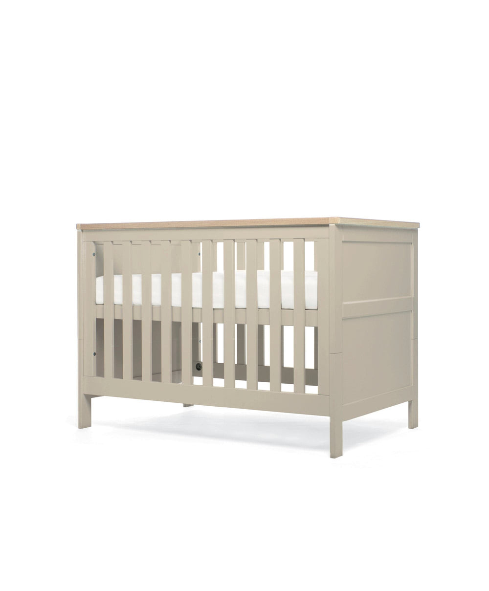 Mamas &amp; Papas Cotbed Bundles Wedmore 3 Piece Small Cotbed Range With Premium Dual Core Mattress  - Cashmere/Oak