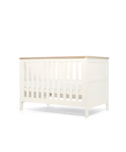 Mamas & Papas Cotbed Bundles Wedmore 3 Piece Small Cotbed Range with Premium Dual Core Mattress - White/Oak