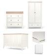 Mamas & Papas Cotbed Bundles Wedmore 3 Piece Small Cotbed Range with Premium Dual Core Mattress - White/Oak