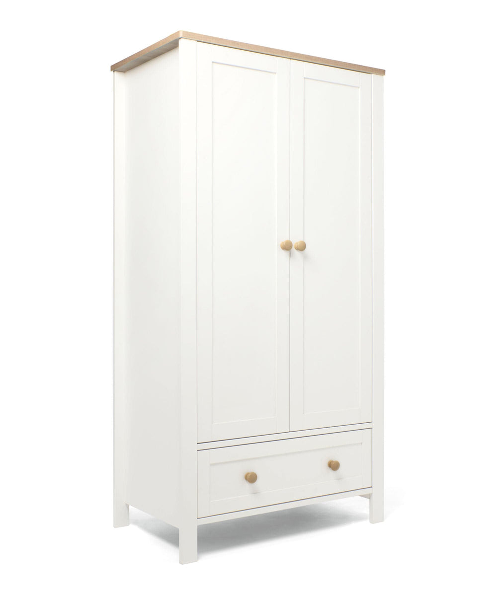 Mamas &amp; Papas Cotbed Bundles Wedmore 3 Piece Small Cotbed Range with Premium Dual Core Mattress - White/Oak