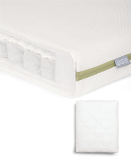 Mamas & Papas Cotbed Mattresses Premium Micro Motion Cotbed Mattress & Anti-Allergy Quilted Mattress Protector Bundle