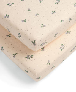 Mamas & Papas Cotbed Sheets 2 Cot/Bed Fitted Sheets - Blueberry