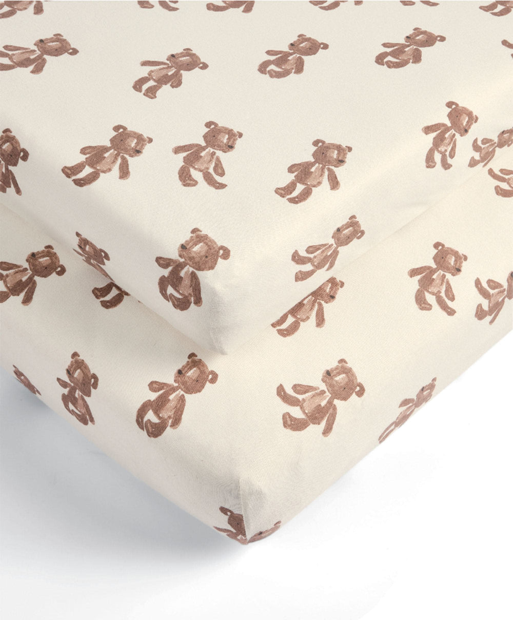 Mamas &amp; Papas Cotbed Sheets Cotbed Fitted Sheets (2 Pack) - Bear