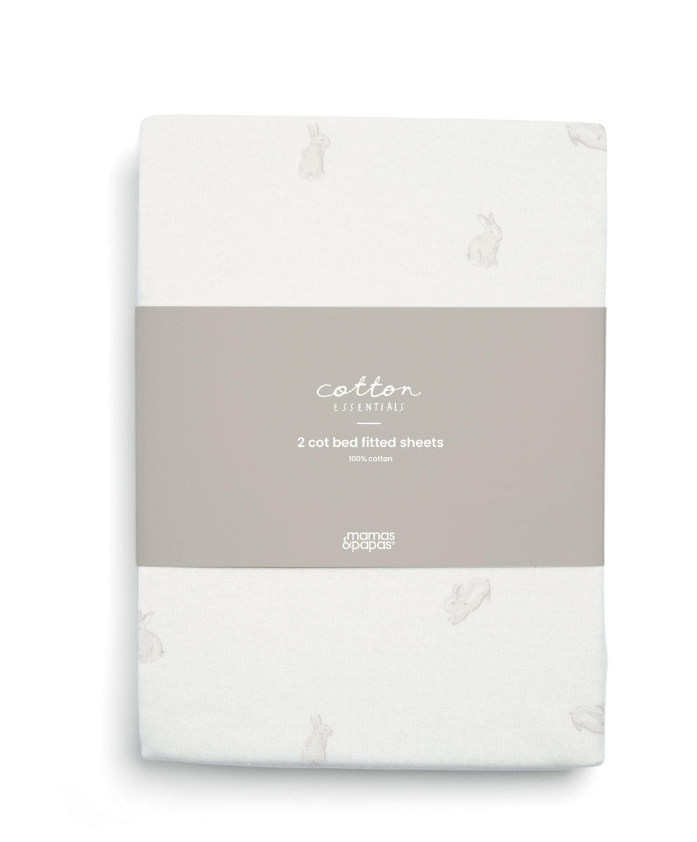 Mamas &amp; Papas Cotbed Sheets Cotbed Fitted Sheets (2 Pack) - Bunny