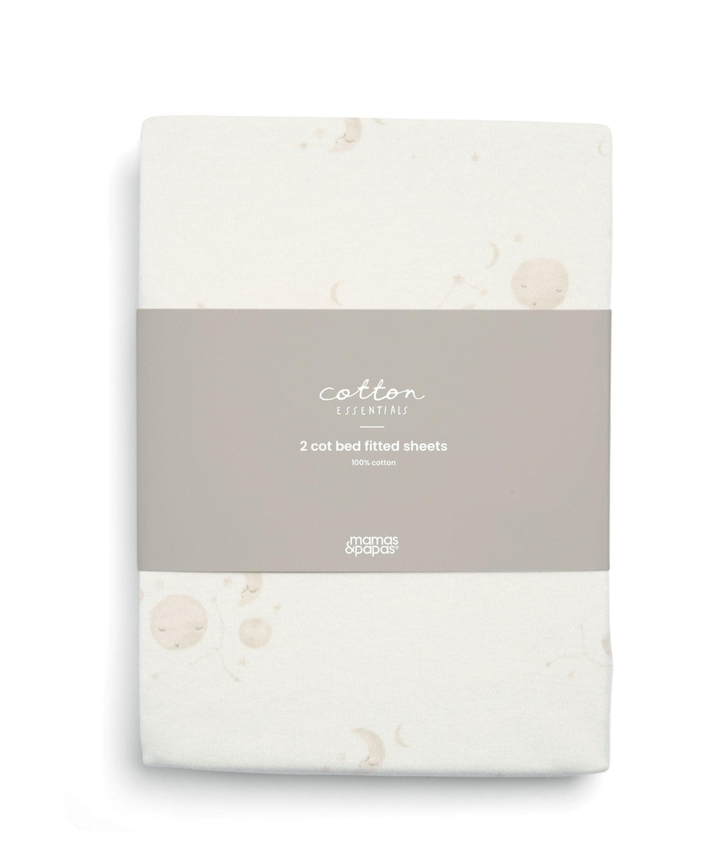 Mamas &amp; Papas Cotbed Sheets Cotbed Fitted Sheets (2 pack) - Cosmic Sky