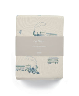 Mamas & Papas Cotbed Sheets Cotbed Fitted Sheets (2 Pack) - Train