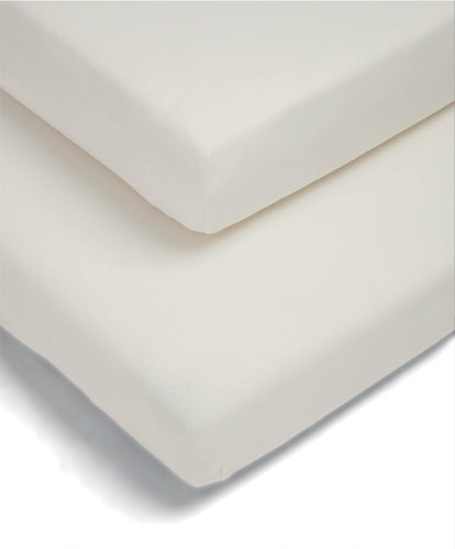Mamas & Papas Cotton Essentials Cotbed Fitted Sheets (2 pack) - Cream