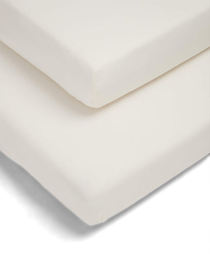 Mamas & Papas Cotton Essentials Moses Basket Fitted Sheets (2 pack) - Cream