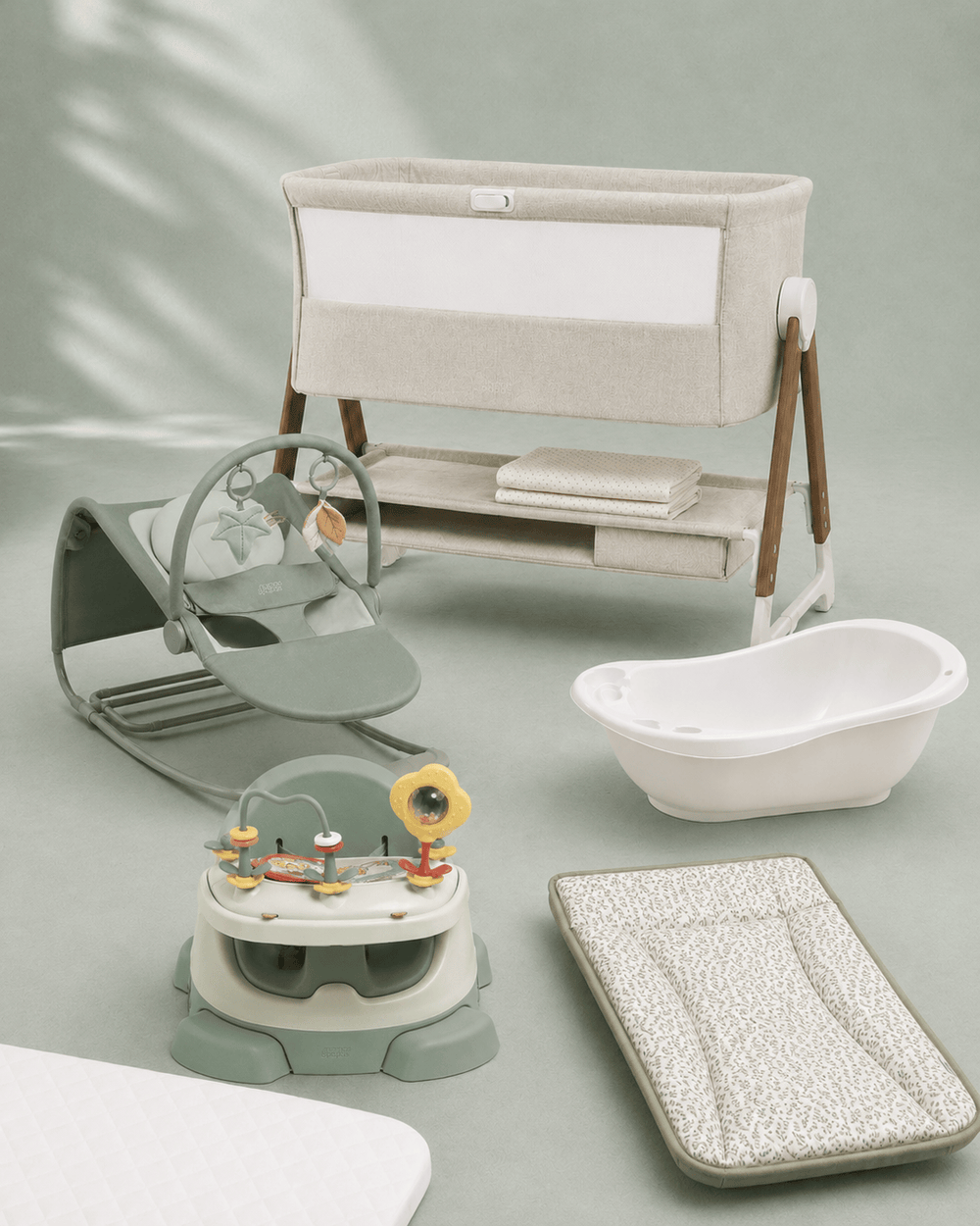 Mamas &amp; Papas Cradle Newborn Essentials Bundle (7 Pieces) - Eucalyptus