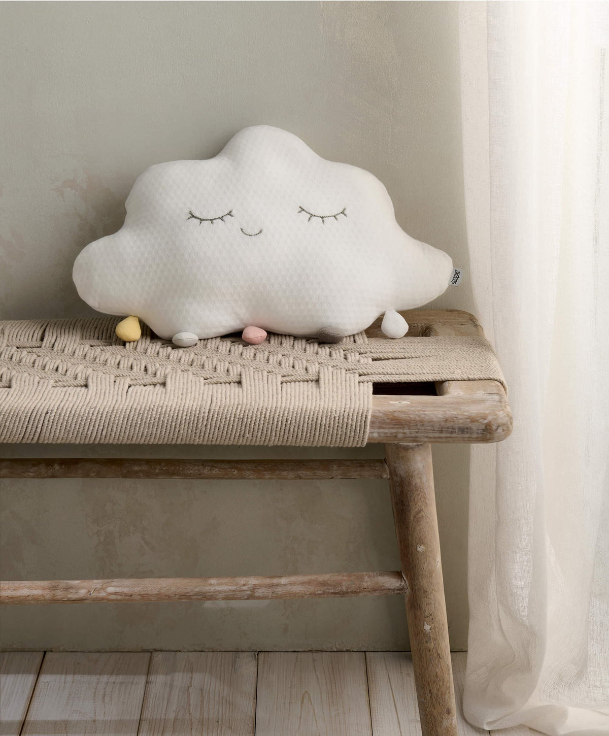 Cushion - White Pompom Cloud