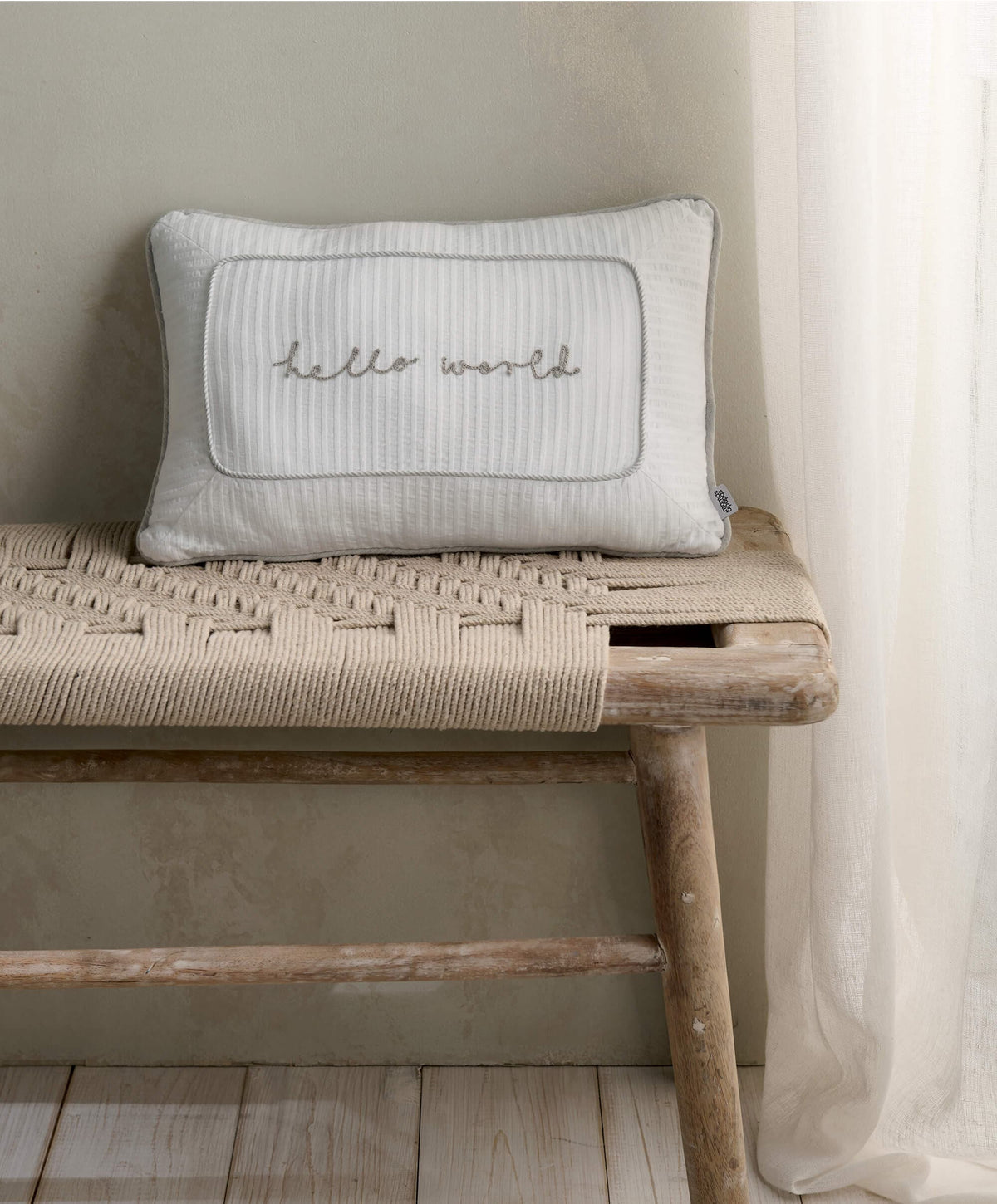 Welcome To The World Cushion - White