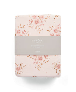 Mamas & Papas Dreampod Sleep Bags & Swaddling Large Cotbed Fitted Sheets (2 Pack) - Floral Pink