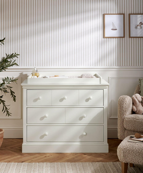 Oxford 3 Drawer Dresser & Baby Changing Unit - Off-White