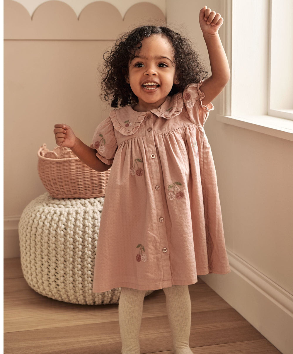 Mamas &amp; Papas Dresses &amp; Skirts Embroidered Cherry Dress
