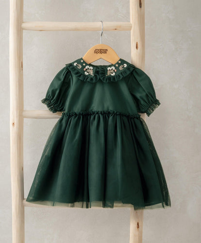 Mamas & Papas Green Emb Detail Dress