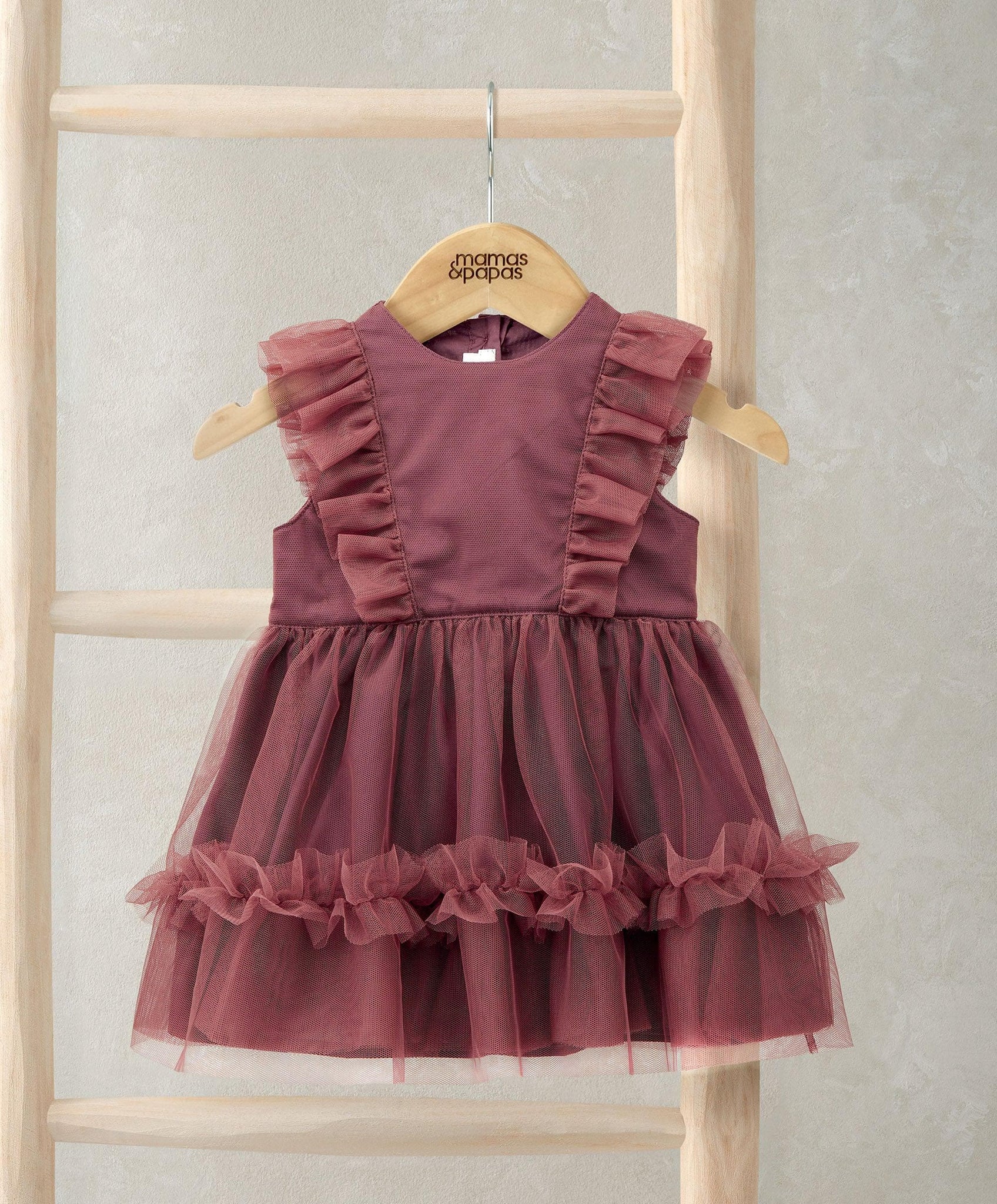Frill Shoulder Tulle Dress