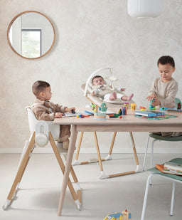 Mamas & Papas Eno Highchair, Eno Highchair Cushion & Eno Bouncer Bundle - Cashmere