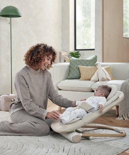 Mamas & Papas Eno Highchair, Eno Highchair Cushion & Eno Bouncer Bundle - Cashmere