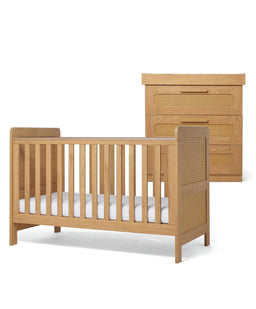 Mamas & Papas Esna 2 Piece Cotbed Set with Dresser Changer - Rattan