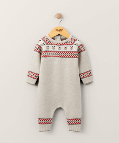 Mamas & Papas Fairisle Knitted Christmas Romper