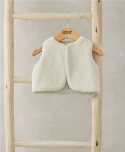Mamas & Papas Faux Fur Gilet - Cream