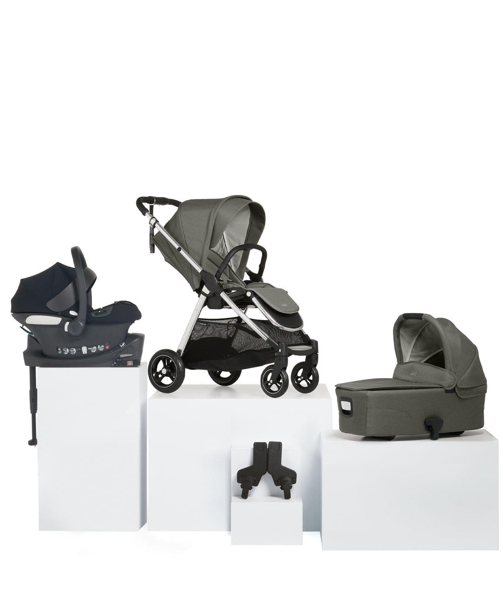 Mamas &amp; Papas Flip XT³ Pushchair Bundle with Cybex Aton B Car Seat &amp; Base (5 Pieces) – Harbour Grey