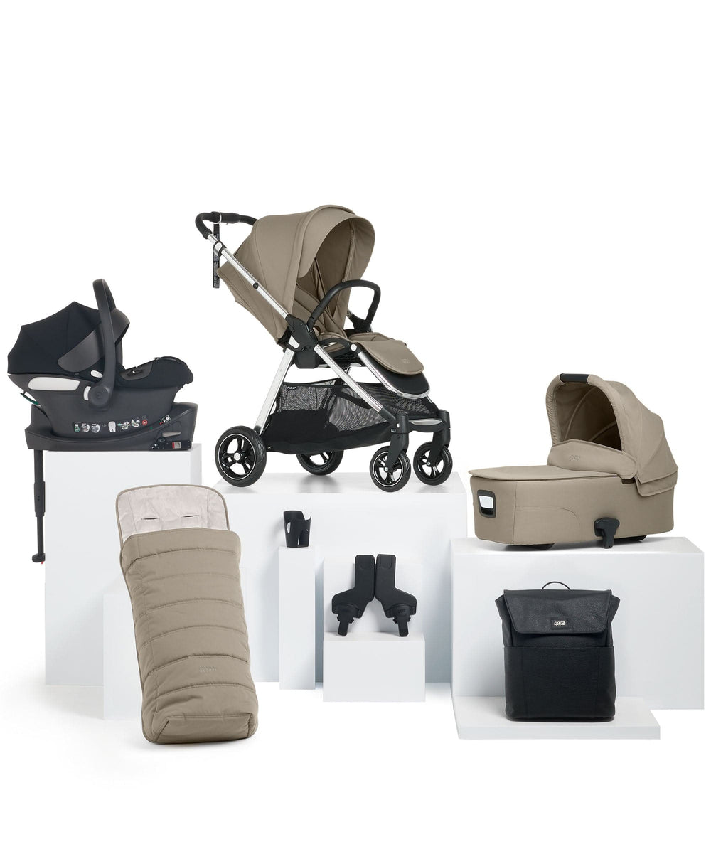 Mamas &amp; Papas Flip XT³ Pushchair Bundle with Cybex Aton B2 Car Seat (7 Pieces) - Sage Grey