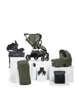 Mamas & Papas Flip XT³ Pushchair Complete Bundle with Cybex Aton B2 i-Size Car Seat & Base (7 Pieces) - Juniper