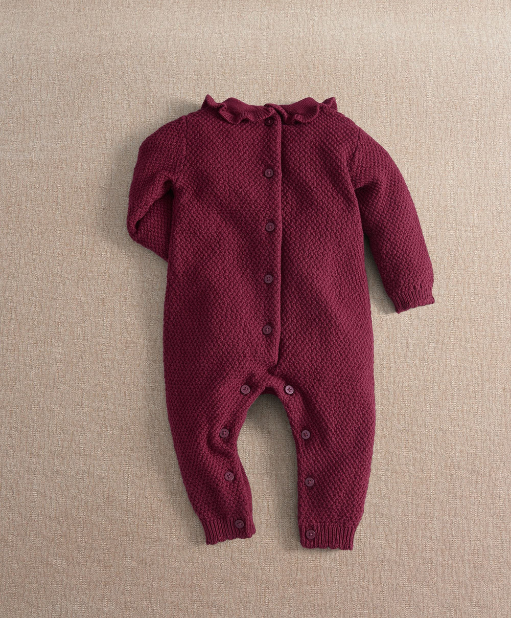 Mamas &amp; Papas Floral Embroidery Detail Knitted Romper