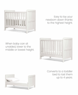 Mamas & Papas Furniture Sets Atlas 2 Piece Convertible Cot Set with Dresser Changer - White