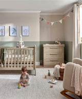 Mamas & Papas Furniture Sets Atlas 2 Piece Nursery Furniture Set with Adjustable Cot to Toddler Bed & Dresser - Light Oak