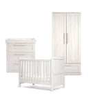 Mamas & Papas Furniture Sets Atlas 3 Piece Convertible Cot Range with Dresser Changer & Wardrobe - White