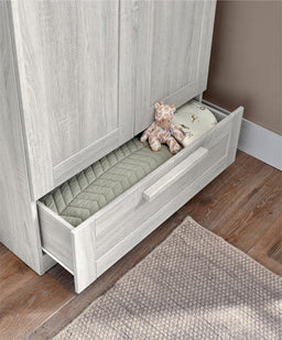 Mamas & Papas Furniture Sets Atlas 3 Piece Cotbed Range with Dresser Changer and Wardrobe - Nimbus White