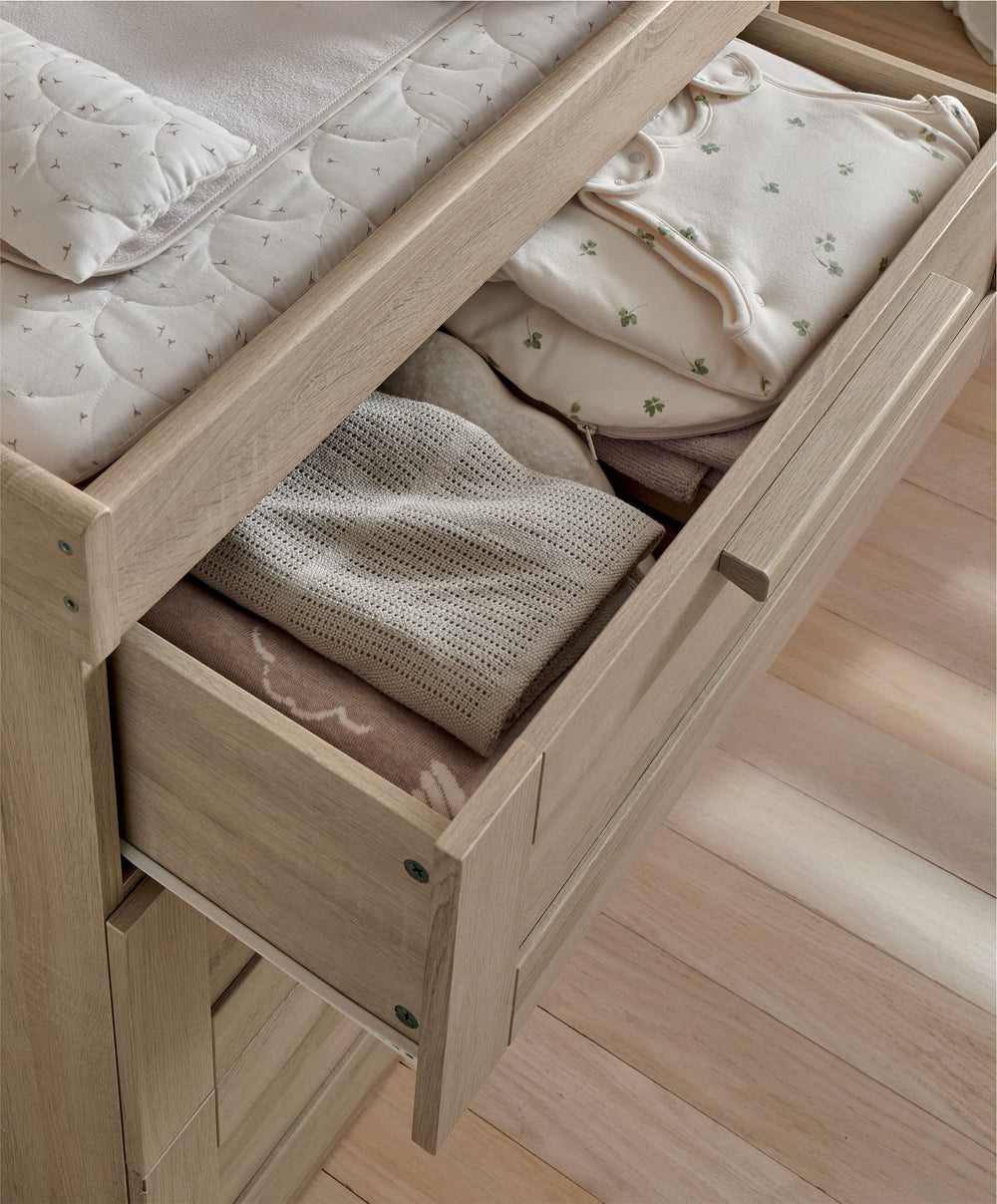 Mamas &amp; Papas Furniture Sets Atlas 3 Piece Cotbed Range with Dresser Changer &amp; Wardrobe - Light Oak