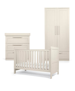 Mamas & Papas Furniture Sets Atlas 3 Piece Cotbed Range with Dresser Changer & Wardrobe - Stone