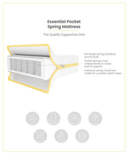 Mamas & Papas Furniture Sets Atlas Convertible Cot Bundle with Essential Pocket Spring Petite Cot Mattress - White