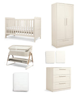 Mamas & Papas Furniture Sets Atlas Nursery Bundle with Lua Bedside Crib (6 Piece) – Stone
