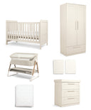 Mamas & Papas Furniture Sets Atlas Nursery Bundle with Lua Bedside Crib (6 Piece) – Stone