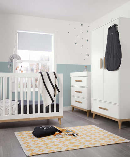 Mamas & Papas Furniture Sets Austwick 3 Piece Furniture Range with Cotbed, Dresser Changer and Wardrobe - White