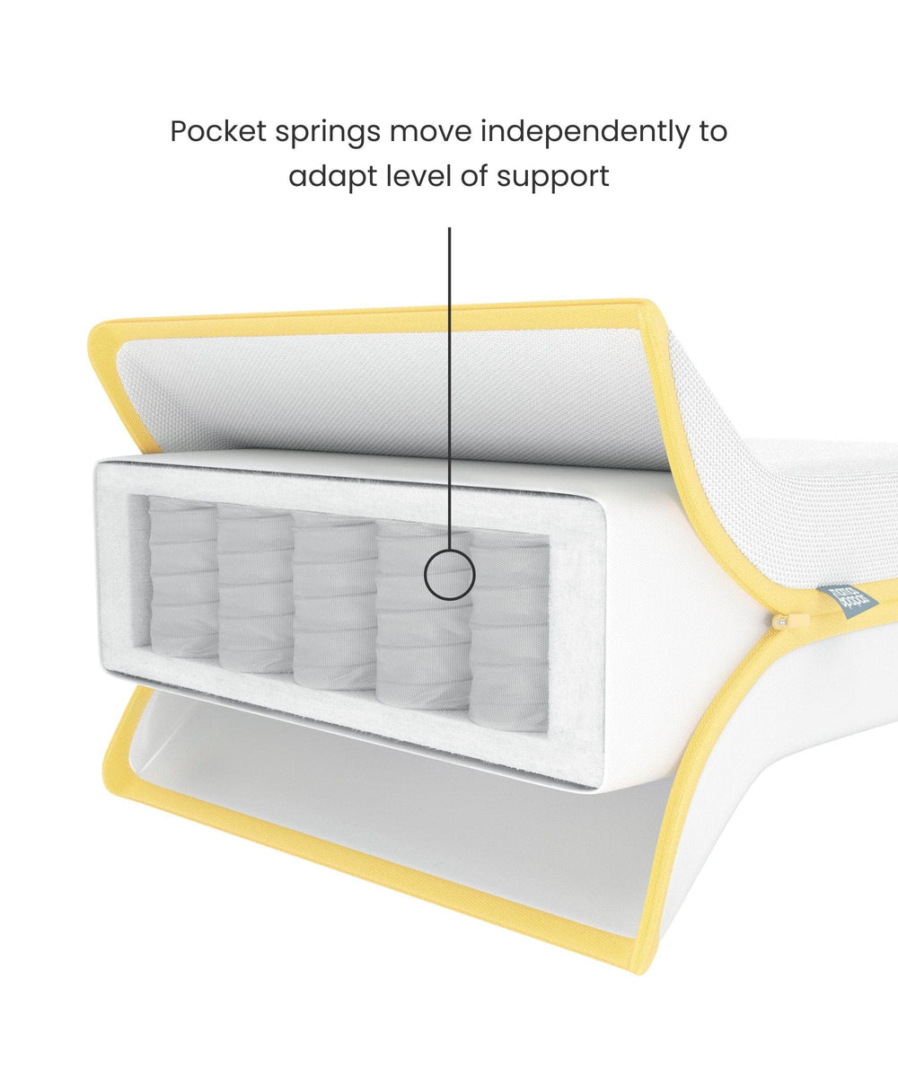 Mamas &amp; Papas Furniture Sets Barton Cotbed With Essential Airflow Pocket Spring Cotbed Mattress Bundle