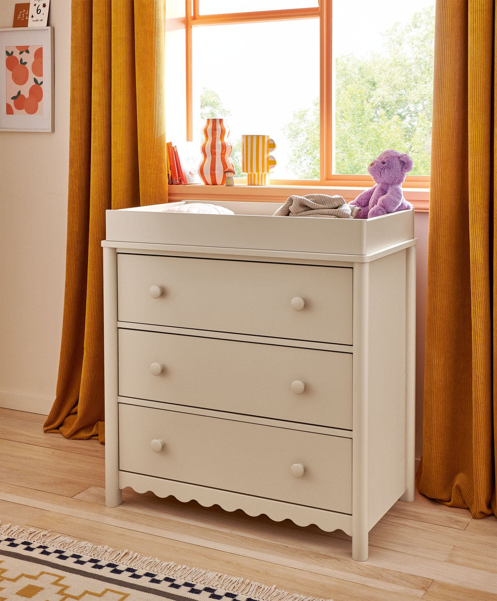 Mamas &amp; Papas Furniture Sets Eryn 2 Piece Cotbed Set with Dresser Changer - Cashmere