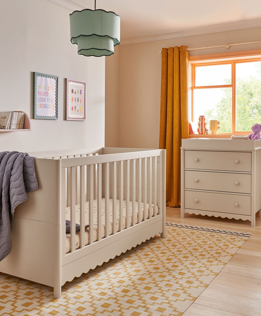 Mamas &amp; Papas Furniture Sets Eryn 2 Piece Cotbed Set with Dresser Changer - Cashmere
