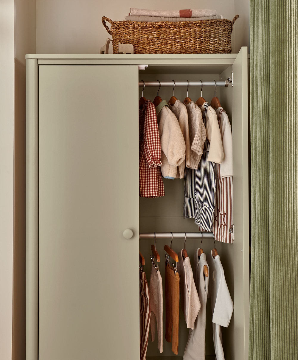 Mamas &amp; Papas Furniture Sets Eryn 3 Piece Cotbed Range with Dresser Changer &amp; Wardrobe - Willow Green