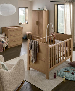 Mamas & Papas Furniture Sets Esna Nursery Bundle with Lua Bedside Crib (6 Piece) – Rattan