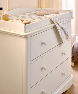 Mamas & Papas Furniture Sets Flyn 3 Piece Cotbed Range with Dresser Changer & Wardrobe - White