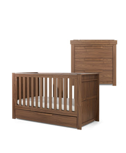 Mamas & Papas Furniture Sets Franklin 2 Piece Cotbed Set With Dresser Changer - Walnut
