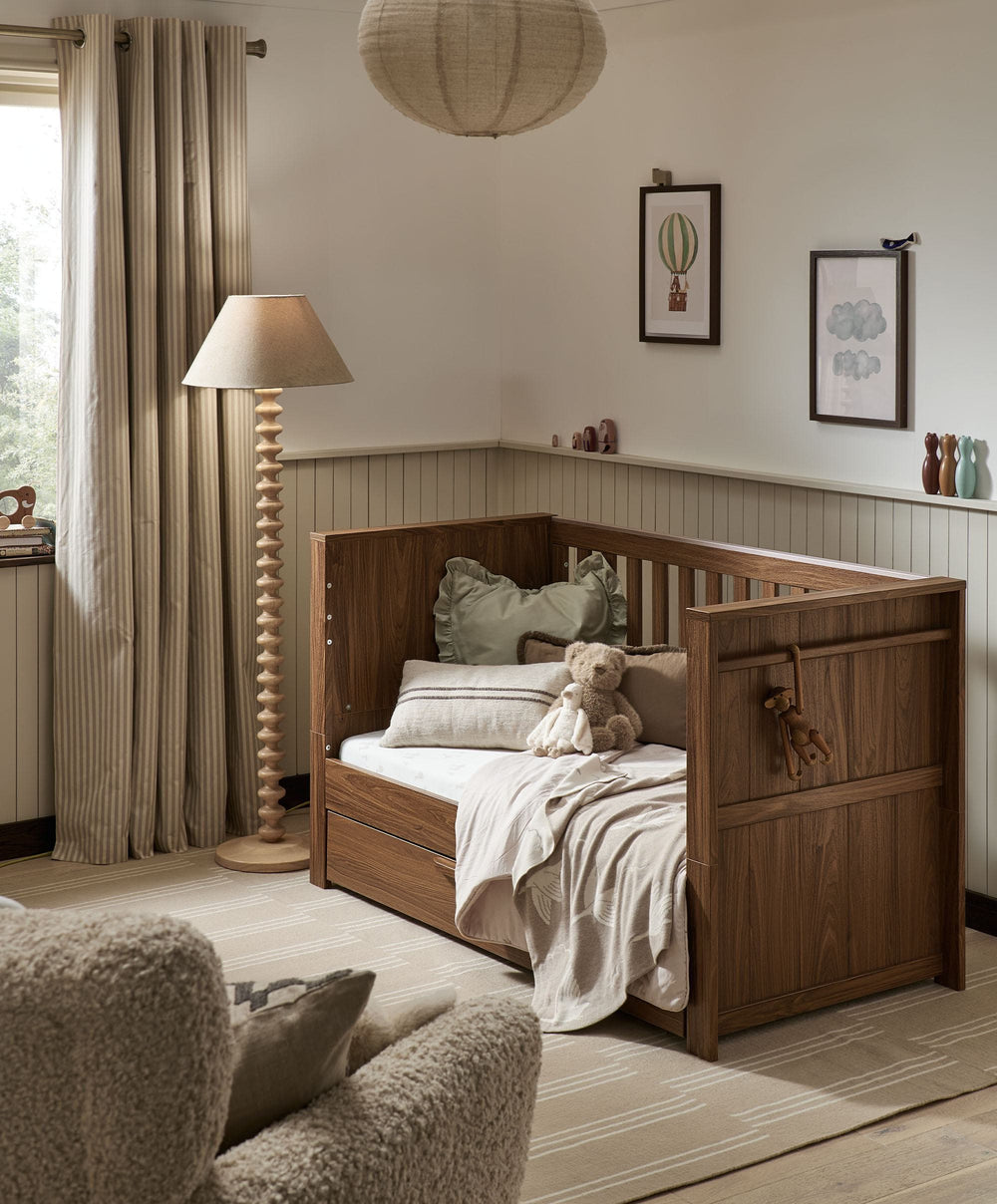 Mamas &amp; Papas Furniture Sets Franklin 3 Piece Cotbed Range with Dresser &amp; Wardrobe - Walnut